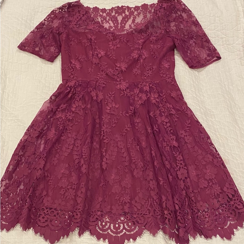 Cynthia Steffe mini cocktail lace dress in fuschia women’s size 6
